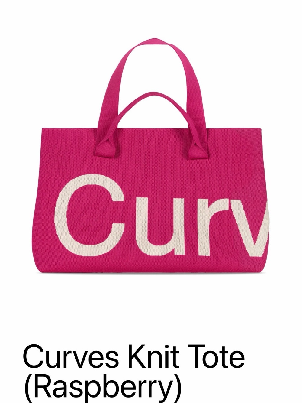 Curves Knit Tote Bag - Raspberry